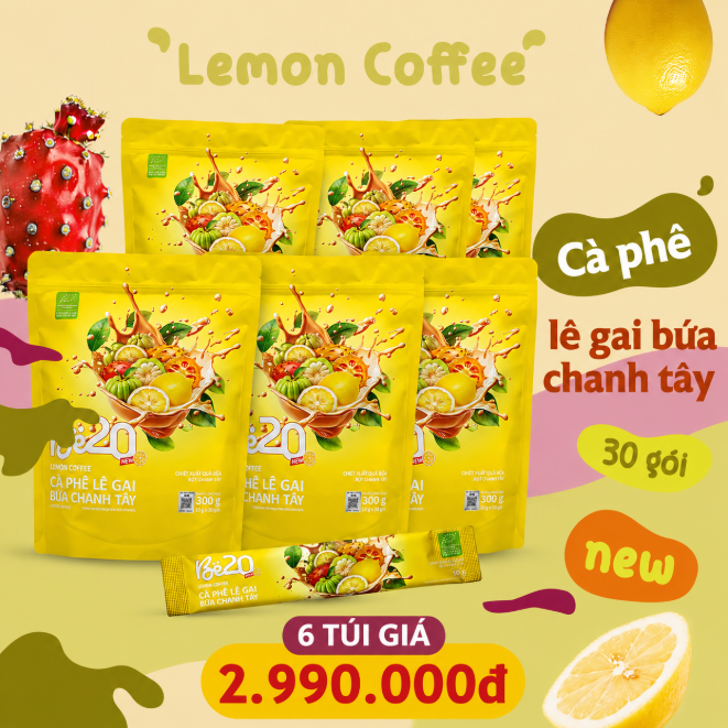 Combo 6 Túi - Cà Phê Chanh Tây Túi Zip